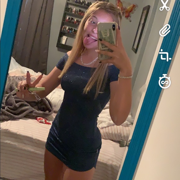 blue sparkle mini dress - Picture 5 of 5